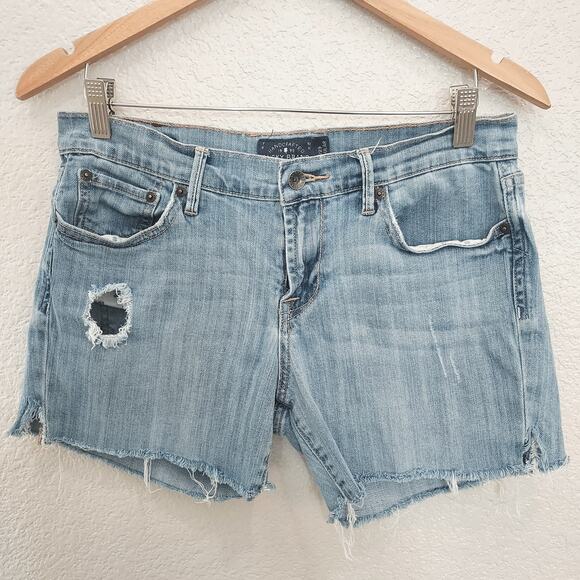 Lucky Brand "Sweet & Straight" Cut Off Distressed Denim Jeans Size 8 - Picture 1 of 8